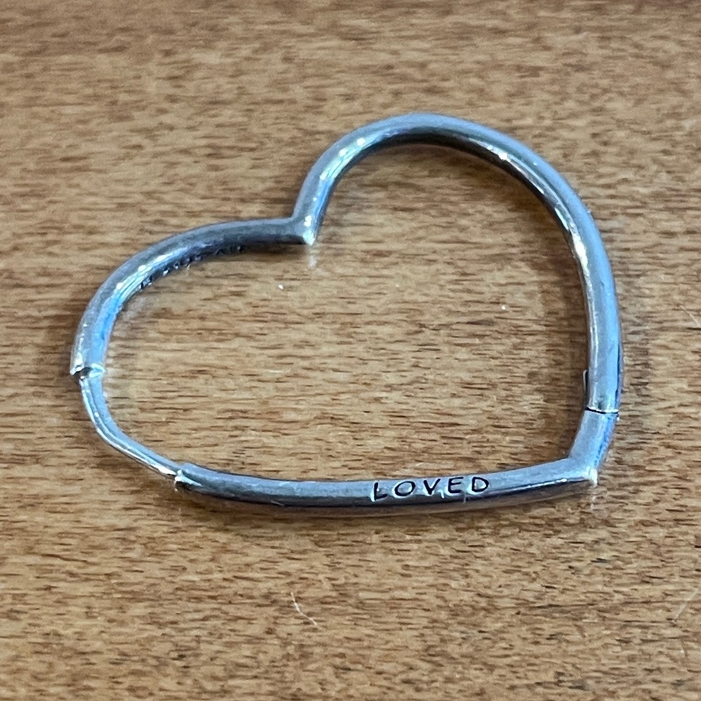 Pandora ALE Loved Sterling Silver 925 Open Heart Hoop Earrings - Picture 2 of 6